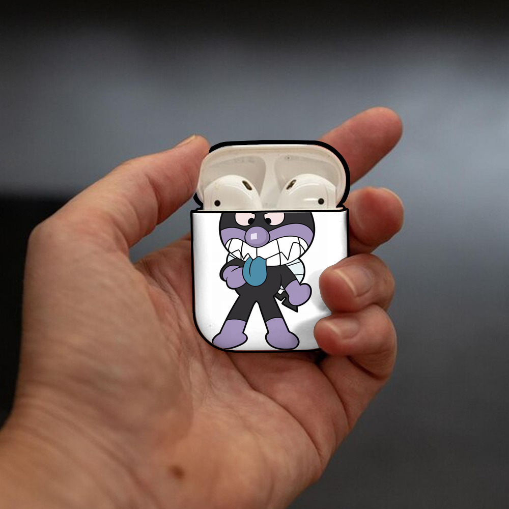 アンパンマン Anpanman AirPods 第2世代保護ケース ハードシェル ブラック 耐衝撃・防指紋・カラビナ付き