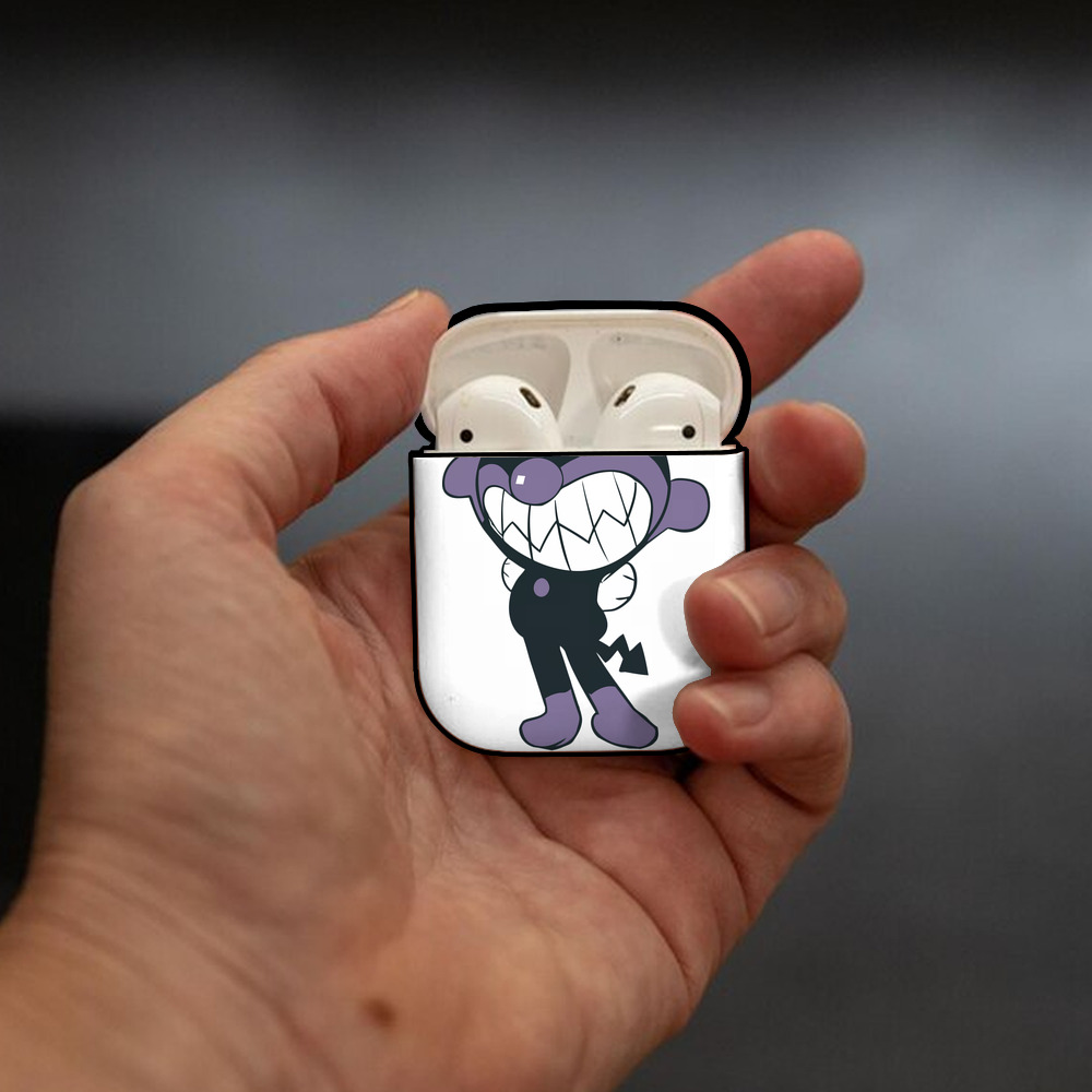 アンパンマン Anpanman AirPods 第2世代保護ケース ハードシェル ブラック 耐衝撃・防指紋・カラビナ付き