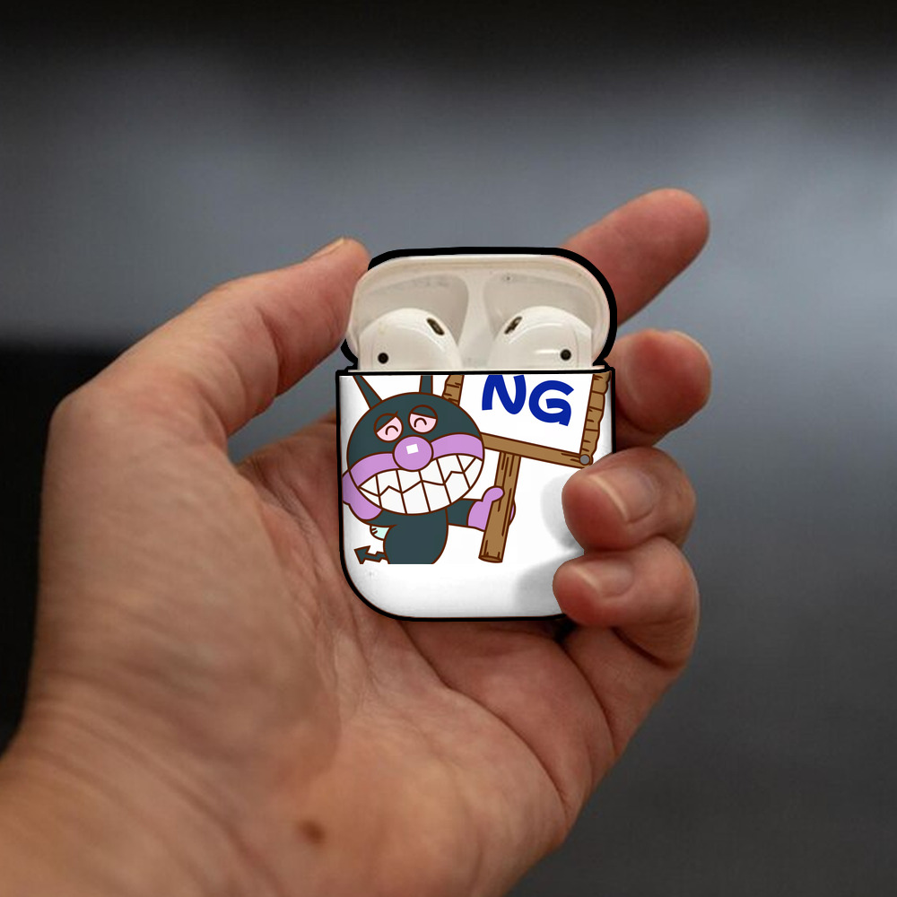 アンパンマン Anpanman AirPods 第2世代保護ケース ハードシェル ブラック 耐衝撃・防指紋・カラビナ付き