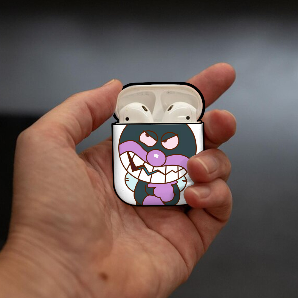 アンパンマン Anpanman AirPods 第2世代保護ケース ハードシェル ブラック 耐衝撃・防指紋・カラビナ付き