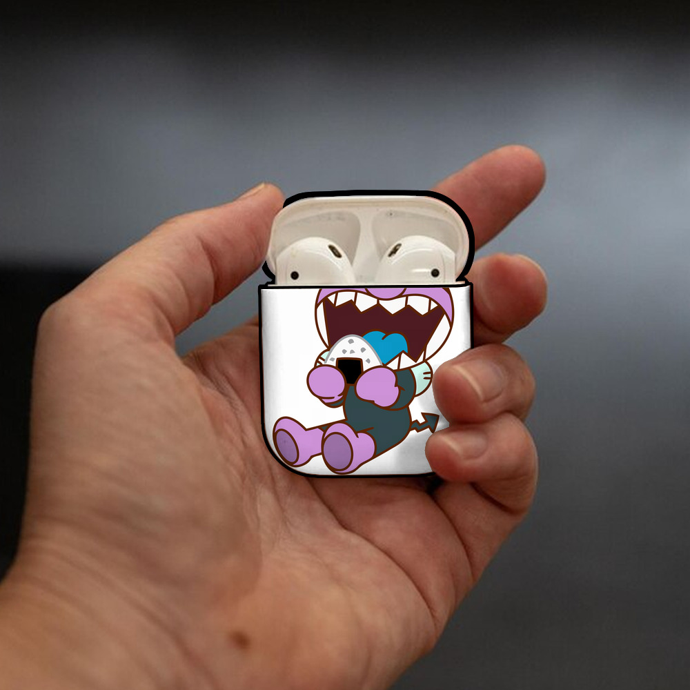 アンパンマン Anpanman AirPods 第2世代保護ケース ハードシェル ブラック 耐衝撃・防指紋・カラビナ付き