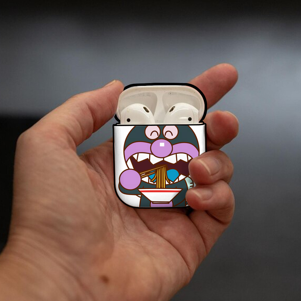 アンパンマン Anpanman AirPods 第2世代保護ケース ハードシェル ブラック 耐衝撃・防指紋・カラビナ付き