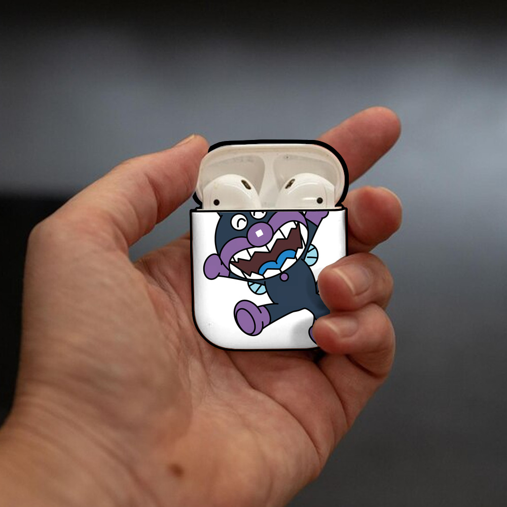 アンパンマン Anpanman AirPods 第2世代保護ケース ハードシェル ブラック 耐衝撃・防指紋・カラビナ付き