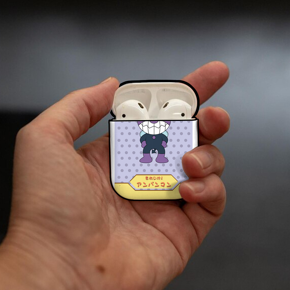 アンパンマン Anpanman AirPods 第2世代保護ケース ハードシェル ブラック 耐衝撃・防指紋・カラビナ付き