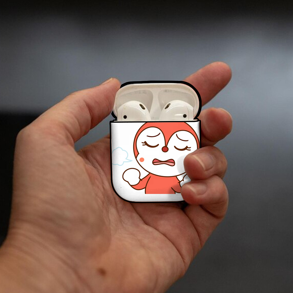 アンパンマン Anpanman AirPods 第2世代保護ケース ハードシェル ブラック 耐衝撃・防指紋・カラビナ付き