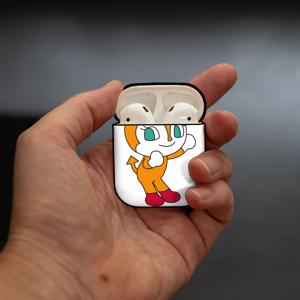 アンパンマン Anpanman AirPods 第2世代保護ケース ハードシェル ブラック 耐衝撃・防指紋・カラビナ付き