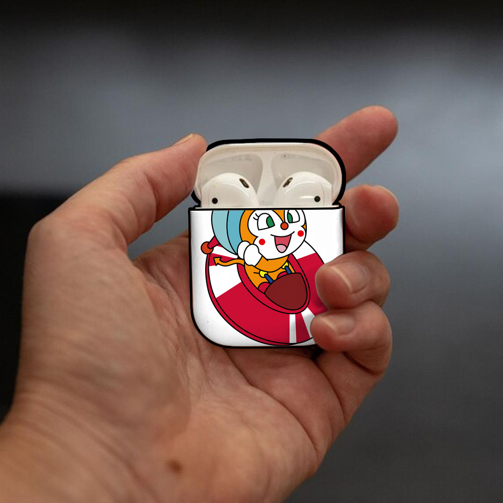 アンパンマン Anpanman AirPods 第2世代保護ケース ハードシェル ブラック 耐衝撃・防指紋・カラビナ付き