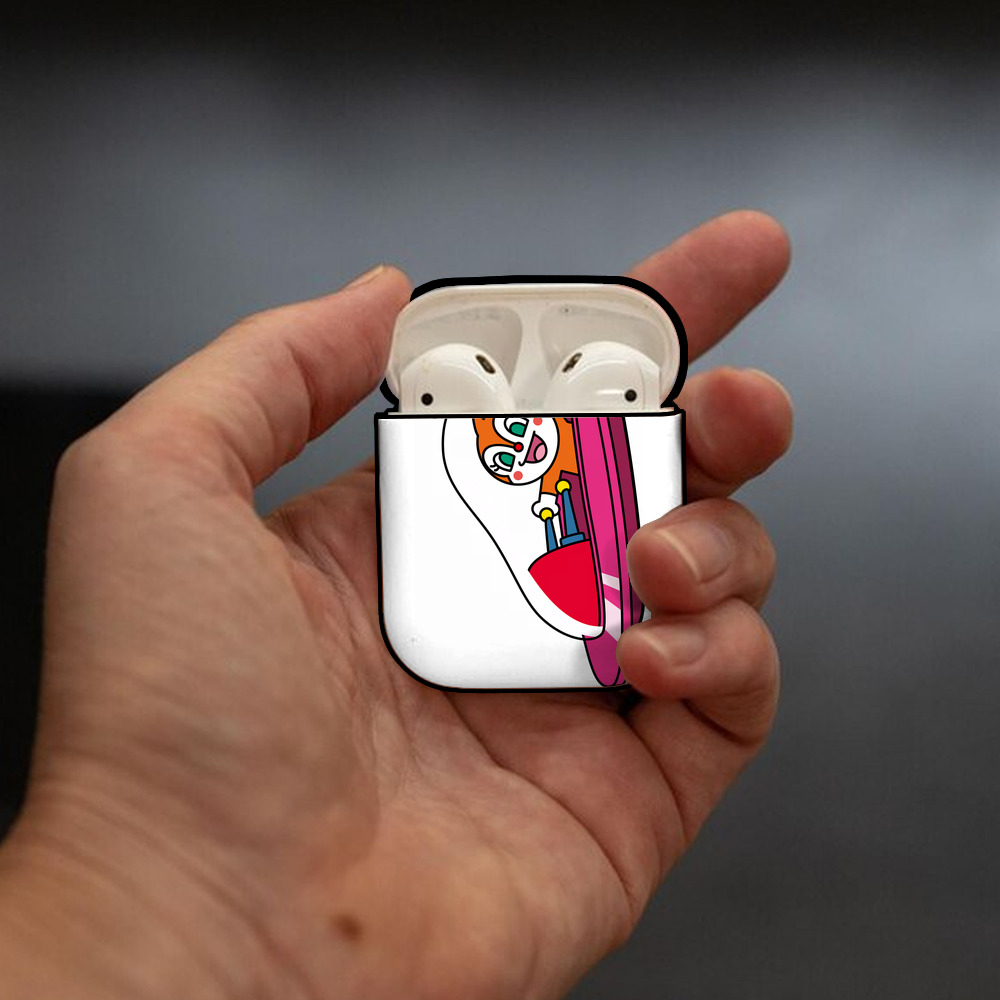 アンパンマン Anpanman AirPods 第2世代保護ケース ハードシェル ブラック 耐衝撃・防指紋・カラビナ付き