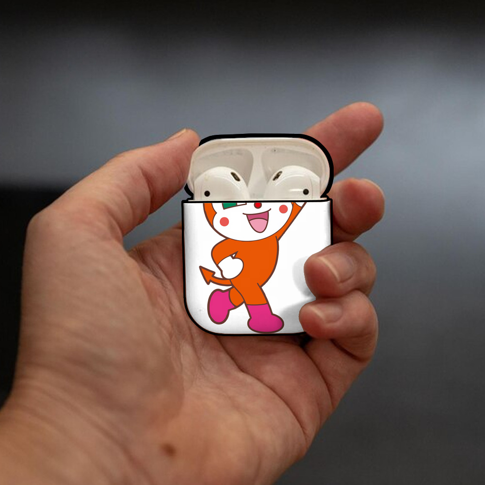 アンパンマン Anpanman AirPods 第2世代保護ケース ハードシェル ブラック 耐衝撃・防指紋・カラビナ付き