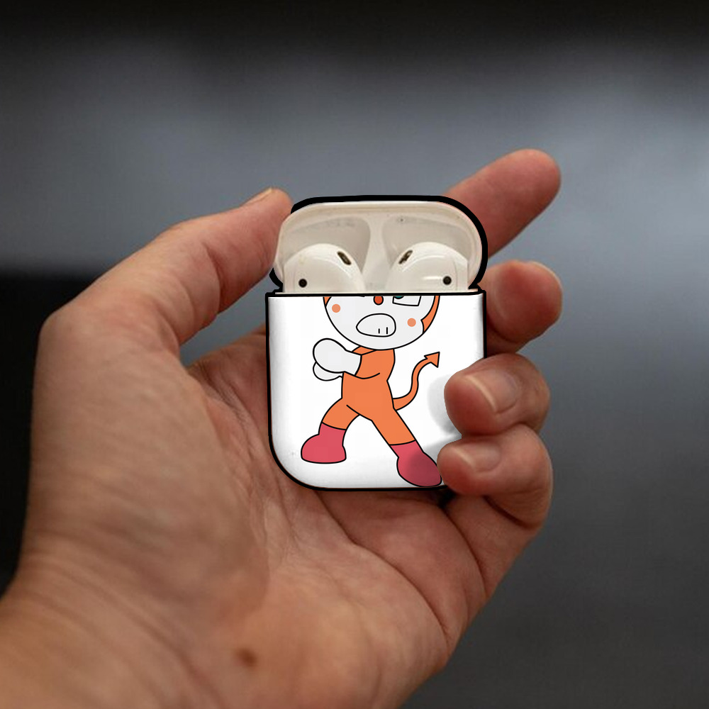 アンパンマン Anpanman AirPods 第2世代保護ケース ハードシェル ブラック 耐衝撃・防指紋・カラビナ付き