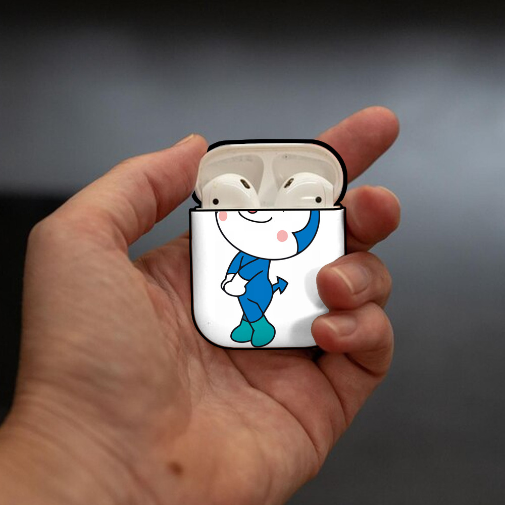 アンパンマン Anpanman AirPods 第2世代保護ケース ハードシェル ブラック 耐衝撃・防指紋・カラビナ付き