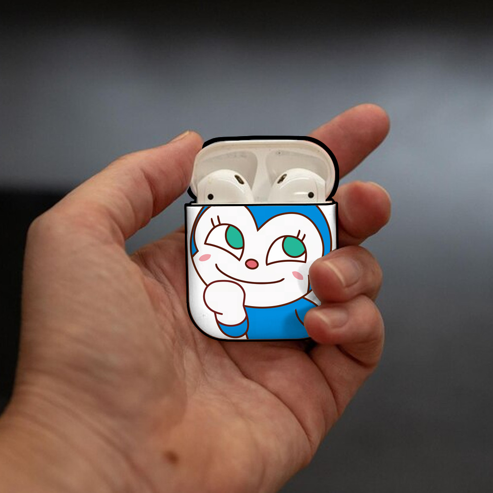 アンパンマン Anpanman AirPods 第2世代保護ケース ハードシェル ブラック 耐衝撃・防指紋・カラビナ付き