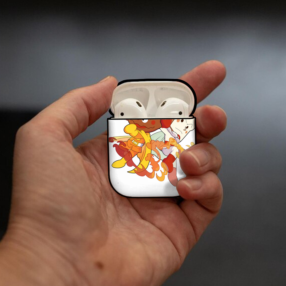 アンパンマン Anpanman AirPods 第2世代保護ケース ハードシェル ブラック 耐衝撃・防指紋・カラビナ付き