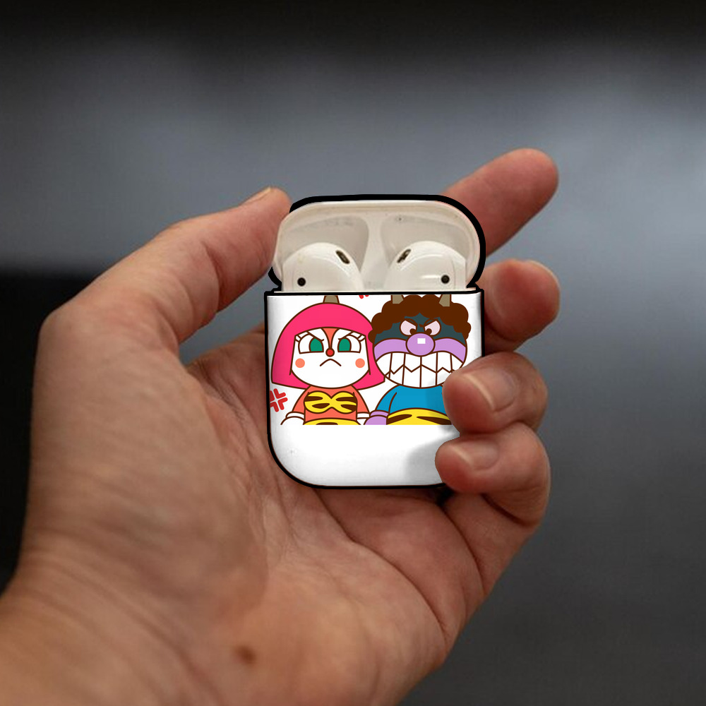 アンパンマン Anpanman AirPods 第2世代保護ケース ハードシェル ブラック 耐衝撃・防指紋・カラビナ付き