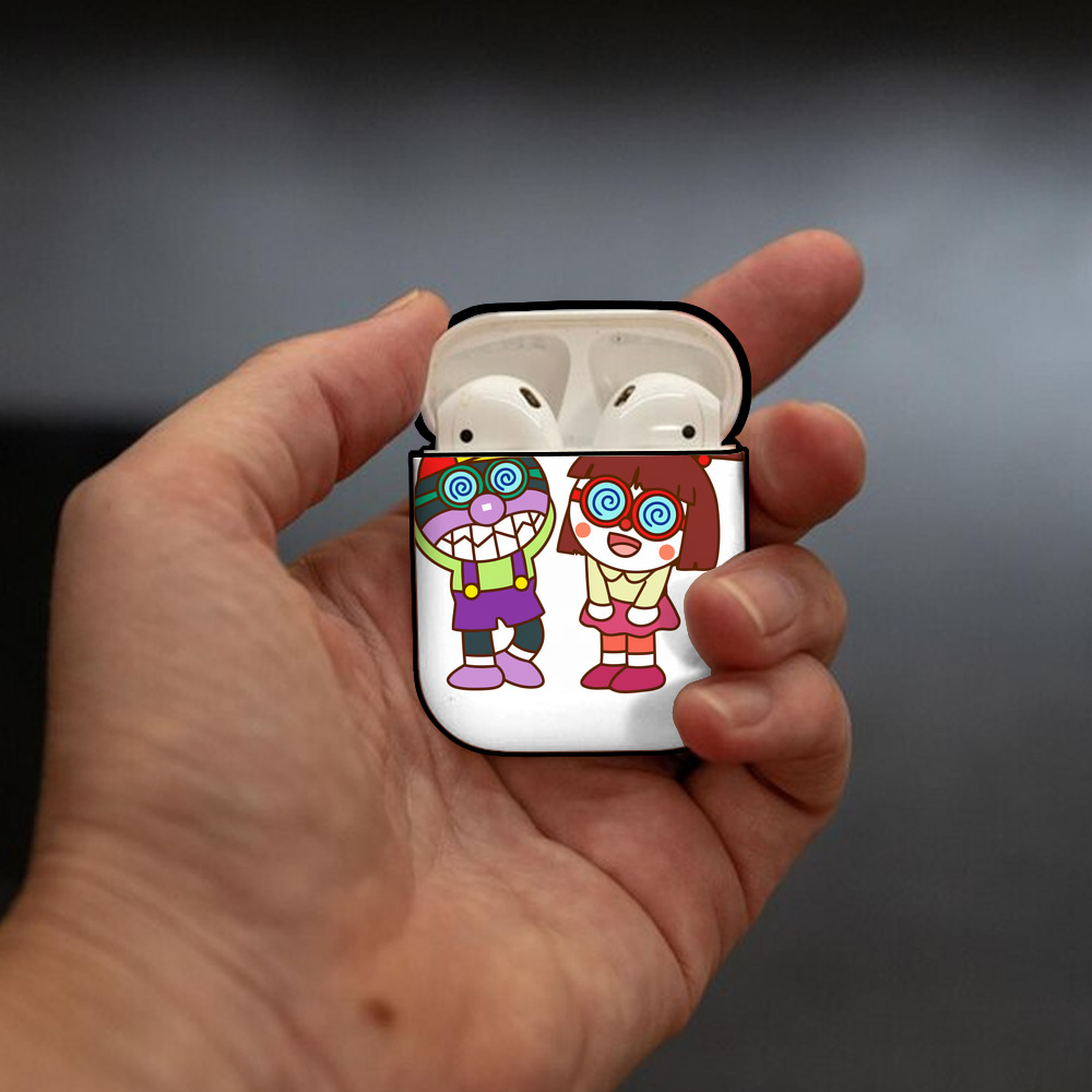 アンパンマン Anpanman AirPods 第2世代保護ケース ハードシェル ブラック 耐衝撃・防指紋・カラビナ付き