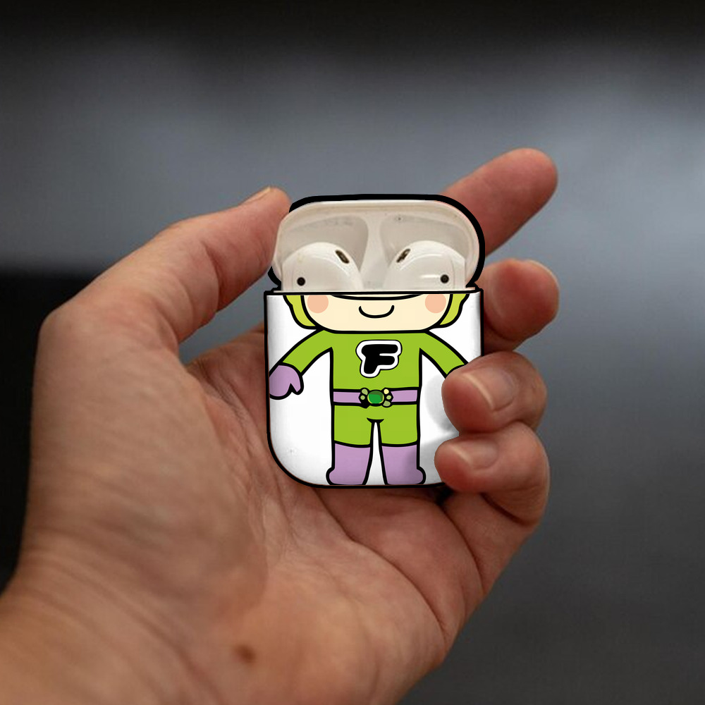 アンパンマン Anpanman AirPods 第2世代保護ケース ハードシェル ブラック 耐衝撃・防指紋・カラビナ付き