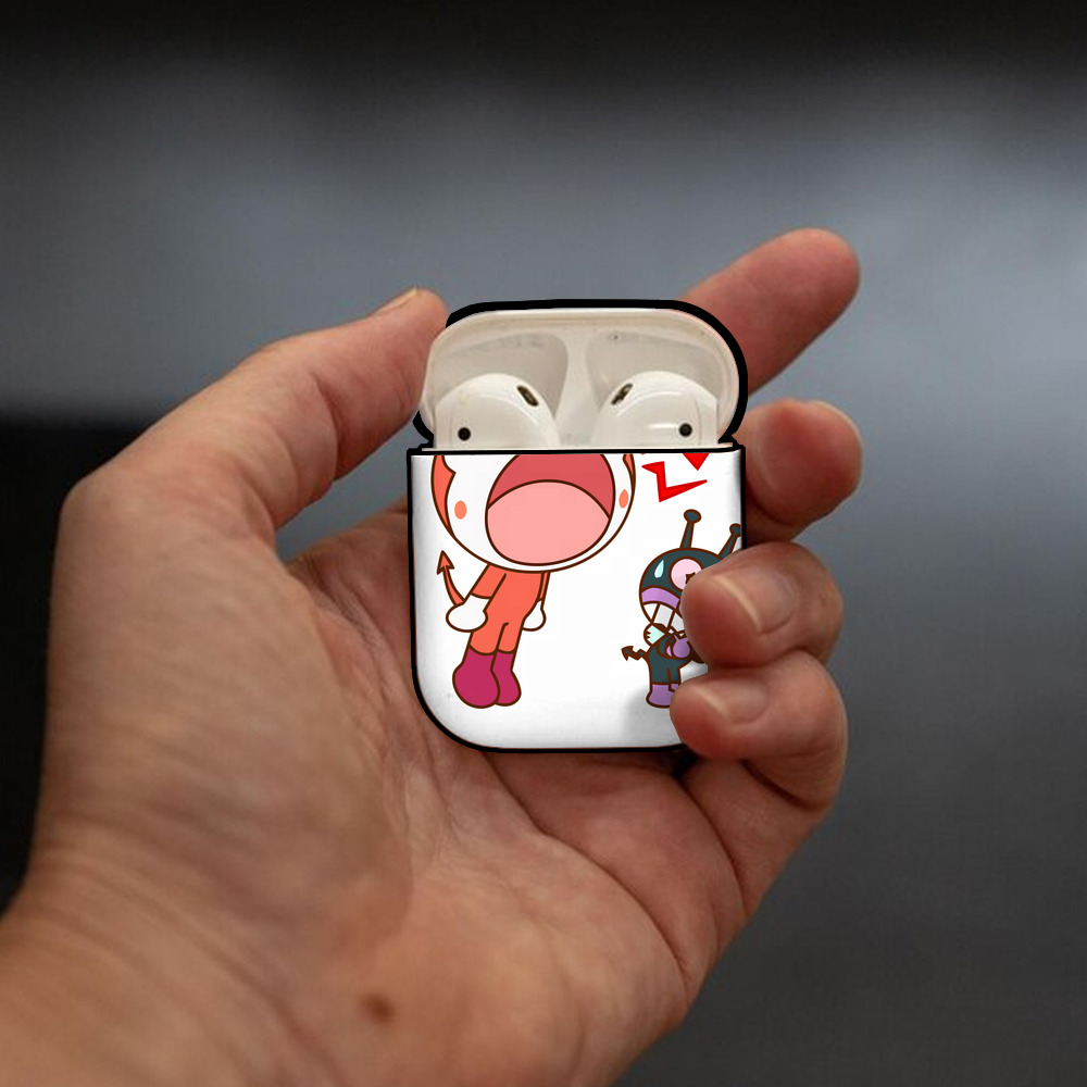 アンパンマン Anpanman AirPods 第2世代保護ケース ハードシェル ブラック 耐衝撃・防指紋・カラビナ付き
