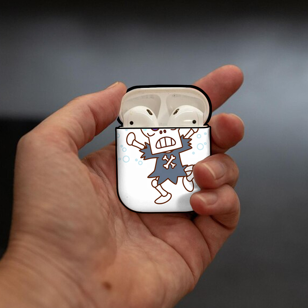 アンパンマン Anpanman AirPods 第2世代保護ケース ハードシェル ブラック 耐衝撃・防指紋・カラビナ付き