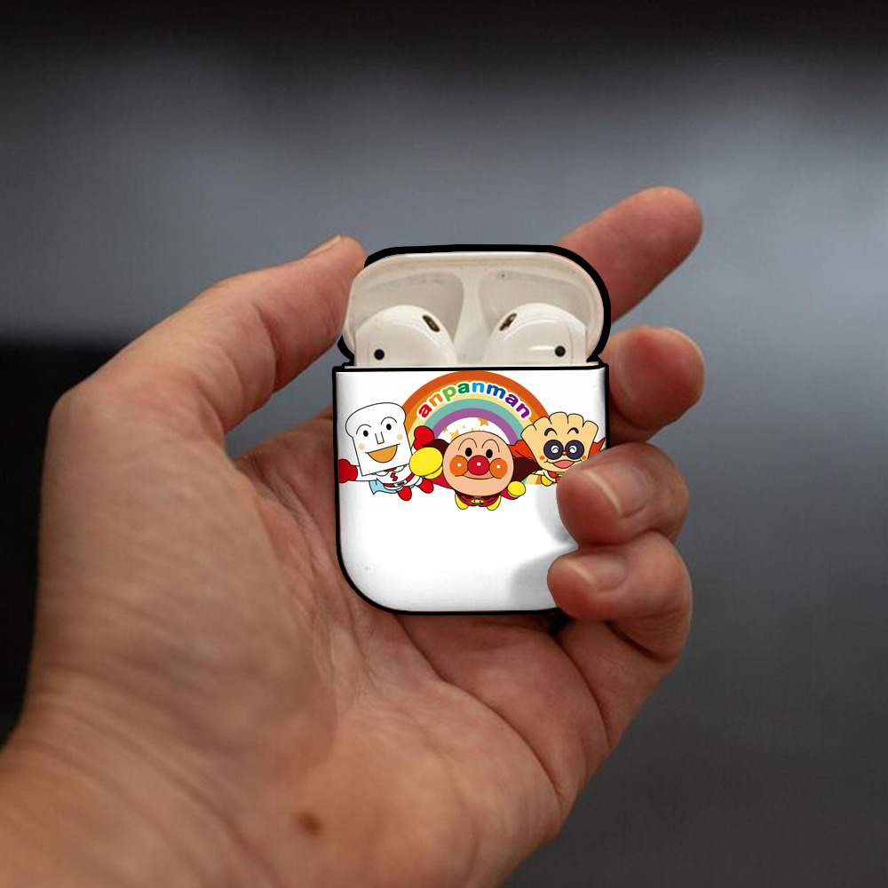 アンパンマン Anpanman AirPods 第2世代保護ケース ハードシェル ブラック 耐衝撃・防指紋・カラビナ付き
