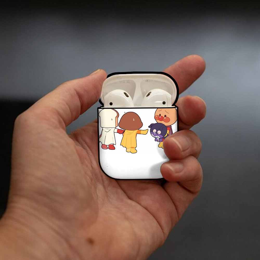 アンパンマン Anpanman AirPods 第2世代保護ケース ハードシェル ブラック 耐衝撃・防指紋・カラビナ付き