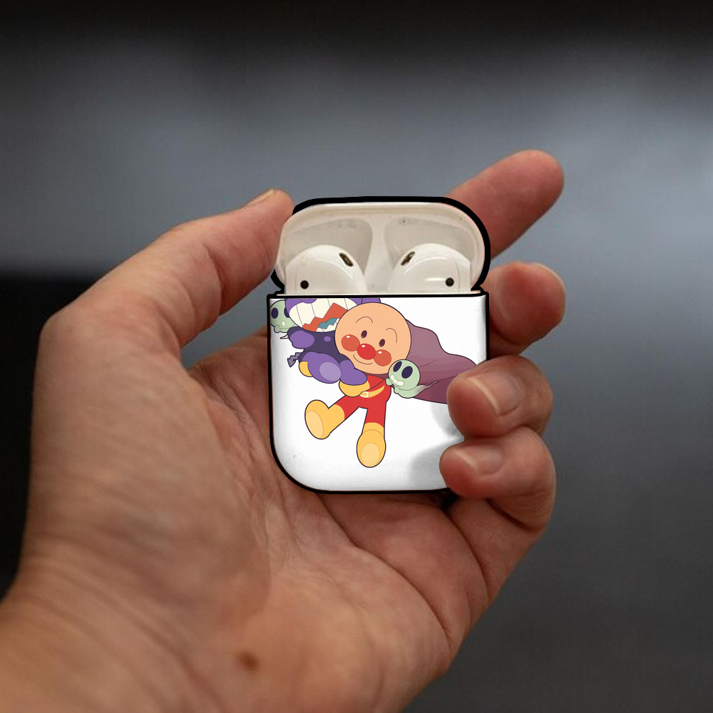 アンパンマン Anpanman AirPods 第2世代保護ケース ハードシェル ブラック 耐衝撃・防指紋・カラビナ付き