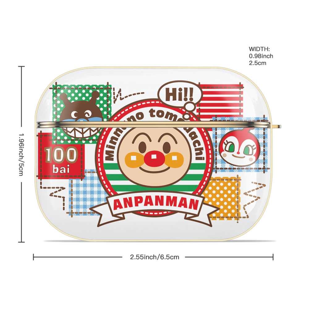 アンパンマン Anpanman 【AirPods Pro用】ハードシェル保護ケース｜耐衝撃・防指紋・カラビナ付き商品仕様