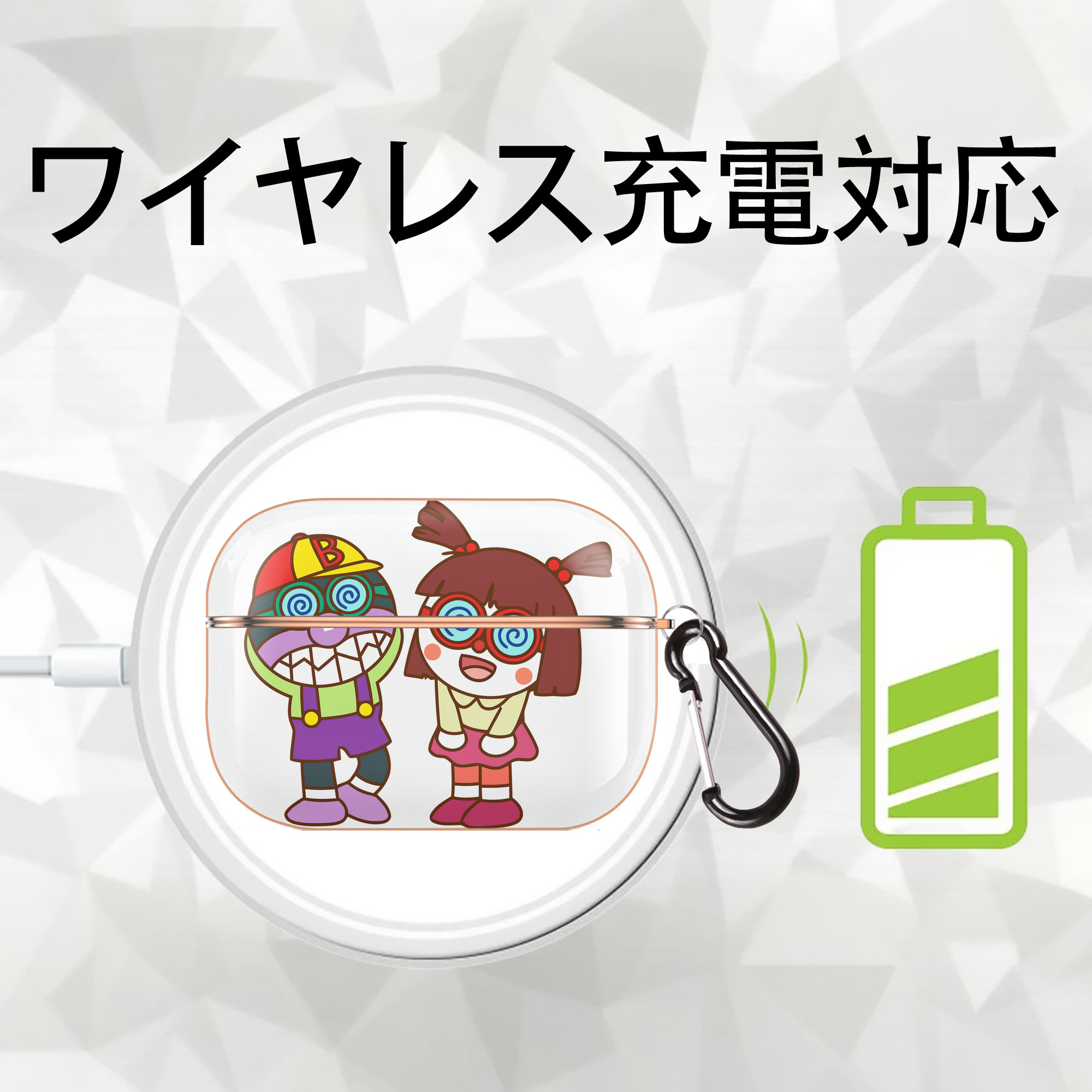 アンパンマン Anpanman 【AirPods Pro用】ハードシェル保護ケース｜耐衝撃・防指紋・カラビナ付き商品仕様